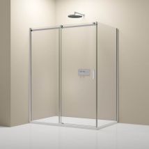 Eckdusche Bernstein NT806 flex Schiebetür Nano Klarglas 120x80 cm 6mm ESG-Sicherheitsglas