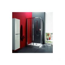 Le Sanitaire - Puerta corredera de ducha de esquina de coral de tres partes con