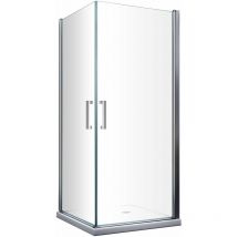 Duschkabine mit doppelten Schwingtüren Eckversion aus temperiertem Glas 8 mm Easy-Clean umkehrbar CM.(70X70) 66,5-68,5 x 66,5-68,5 h 200 cm