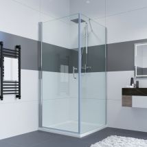 Duschkabine Eckeinstieg Duschabtrennung Nischen Pendeltür Duschwand mit Seitenwand aus 6mm Sicherheitsglas Glas für Badezimmer Schwingtür 70cm +