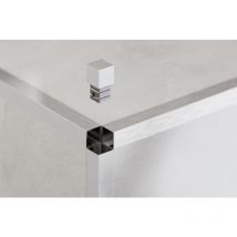 Ilcom - Eckige Ausführung für qs geschliffene Edelstahlprofile 1cm - Satiniertes Silber