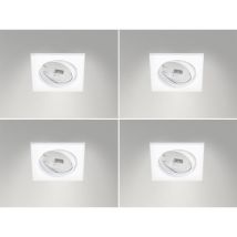 Eckige Einbaustrahler Decke Im 4er Set Schwenkbar Weiß Matt Gu10