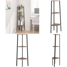 Vidaxl - Eckregal Mit 3 Böden Dunkelbraun Und Schwarz 45,5x31,5x120 Cm - Eckschrank - Bücherregal - Regal - Raumsparsamkeit - Dekoration - Home & 