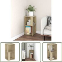 The Living Store Eckregal Sonoma-Eiche 33x33x67 cm Holzwerkstoff - Eckregal - Regal - Wohnraumgestaltung - Holzregale - Sideboard