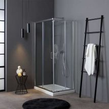 Eckdusche Mit Eckeinstieg, 70X100 Cm, Gleittüren, Transparentes Sicherheitsglas Luna