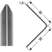 Eckschutzwinkel 'Restinga' 30 x 30 mm aus Edelstahl, einfach gekantet, selbstklebend oder gebohrt-1 mm-1500-selbstklebend