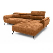 Ecksofa Ottomane Rechts Chenille 286x184x79 Rostfarben Valentinamassivmoebel24 Gmbh