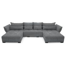 Sofiland - Ecksofa Comfort Deluxe u 360x185 cm Grau, Schlafsofa mit Bettkasten, Multifunktionale Couchgarnitur