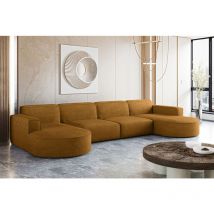 Kaiser - Ecksofa Designer modena u xl stoff Dicker cord Poso Senffarbe