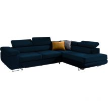 Ecksofa, gerade, ausziehbar, 4-sitzig, Wilson Velours Blau