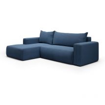 Ecksofa, links umwandelbar, 3-Sitzer, Truhe, Bliss Blau