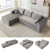 Ecksofa Modernes Samtcord Schlafsofa, Sofa Klein L-form Couch