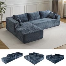 Ecksofa Modernes Samtcord Schlafsofa, Sofa Klein L-form Couch