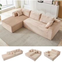 Ecksofa Modernes Samtcord Schlafsofa, Sofa Klein L-form Couch