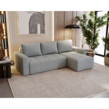 Fun Moebel - Ecksofa Schlafsofa noha in Stoff Now or Never Grau Ottomane Rechts
