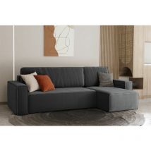 Fun Moebel - Ecksofa Schlafsofa Sofa maris Stoff Anthrazit Ottomane Rechts