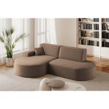 Ecksofa Schlafsofa Sofa VENEDIG Stoff Salvador Braun Ottomane Links