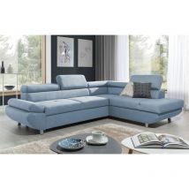 Fun Moebel - Ecksofa Sofa panos Stoff Esito Sky mit Schlaffunktion Ottomane Rechts