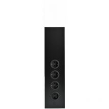 Vierfach Eck- Steckdose mit Teleskopstück - Aluminiumgehäuse schwarz