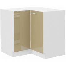 Eckunterschrank 90x90 Lara Cappuccino Hochglanz Küchenzeile Küchenblock Küche