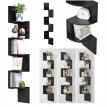 Eckwandregal aus Holz mit 5 Ablagen für die Küche und das Wohnzimmer für Bücher