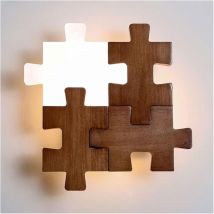 Raumbeleuchtung, Led-baustein-wandleuchte, Led-leuchten, 12 W, Für Nachttisch, Eingangsbereich, Flur, Gang (walnussfarbe)