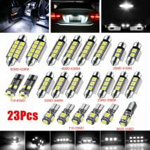 Clairage intérieur led pour voiture T10, ensemble de 23 pièces, Canbus décodé à Double pointe 5050, feu de recul