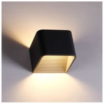 Kosilum - clairage mural à led 6W - noir 10 cm - Quadra