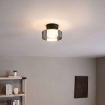 Kosilum - clairage mural ou plafond en métal et verre 20 cm - Valdo