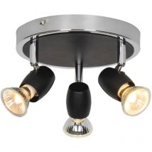 Sampa - Eclairage plafond Alliage 3 ampoules métal noir chromé compatible led