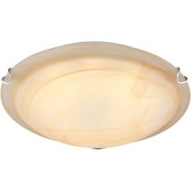 Globo Lighting - Plafonnier plafonnier rond en métal avec abat-jour en verre, 1x led 12 watts blanc chaud 967 lumens, 30x10cm rond, salon, salle à