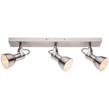 Plafonnier triple élégant lampe lampe nickel mat