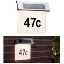 Paulmann Licht - solar led extérieure d'éclairage de numéro de maison acier inox, blanc, kit de 1