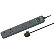 Brennenstuhl - Eco-Line Extension Lead 240V 5-Gang 13A Anthracite 2m BRE1156753