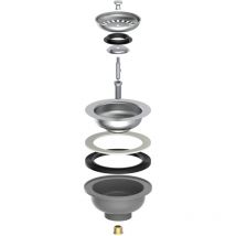 Kirchhoff - eco-save ks Korbventil, Grau, 1 1/2'AG, Edelstahl-Ventilkelch & Sieb ø 114 mm