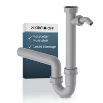 Kirchhoff - eco-save ks Spültisch-Röhrensiphon,Grau, 1 1/2'IG x 40 mm, mit 3/4' Geräteanschluss