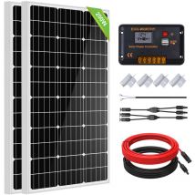 Eco-worthy - Kit panneau solaire 12V/24V 200W avec 30A contrôleur de charge pour voiture a domicile pv hors kit de reseau