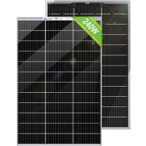 Bifacial Panneau solaire 2x 120W 12V monocristallin haute efficacité Module pv Chargeur d'alimentation pour parasols, auvents, camping-cars, fermes,