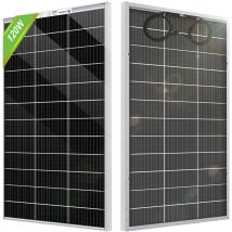 Eco-worthy - 120W/240W Bifaziale Solarpanel Glas-Glas Solarmodul Monokristallin 12V Solarpanel Kit 120W