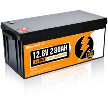 Bateria Litio 12V 280Ah Bateria LiFePO4 Energía de Emergencia con más de 6000+ de Ciclo Profundo y Protección bms, para Kit de Placa Solar, rv, Casa