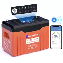 Bluetooth Batterie Lithium 12V 100AH Batterie Lifepo4 avec Protection Basse température et 100A BMS,1280Wh Batterie pour Camping-Car, Panneau