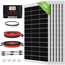 Kit de panneau solaire complet 720W 12V avec panneau solaire 120W 18V, contrôleur de charge solaire 60A pour maison marine cabine rv camping-car