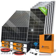 Eco-worthy - 15.6kWh Solaranlange 3900W 48V Solarsystem Off Grid Kit für Wohnmobile/Privathaushalte: 20 Stücke 195W Bifaziale Solarpanel + 5000W 48V