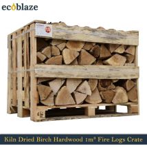 Ecoblaze - Kiln Dried Birch Hardwood Firewood Logs 1m³ Crate for Wood Burner & bbq