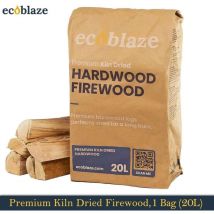 Ecoblaze - Kiln-Dried Firewood 20L, Eco Fuel Ready to Burn Logs for Wood Burner