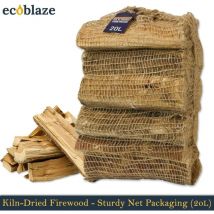 Ecoblaze - Kiln-Dried Firewood Logs 20L, Eco Fuel Ready to Burn for Wood Burners