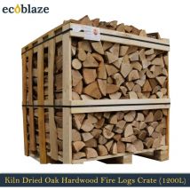 Ecoblaze - Kiln Dried Oak Hardwood Firewood Logs 1200L for Wood Burner, Brown 001