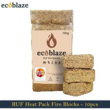 Ecoblaze - ruf Heat Pack 12 Briquettes 10kg Bag for Wood Burner, Pizza Oven & bbq
