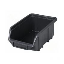 1 x Eco M Negro apilables Cajas de almacenamiento caja de plástico 155x240x125