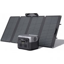 Ecoflow - river 2 Max Solar Generator 512Wh Long-life lfp Portable Power Station & 160W Solar Panel for Home Backup Power, Camping & RVs 100% Charged
